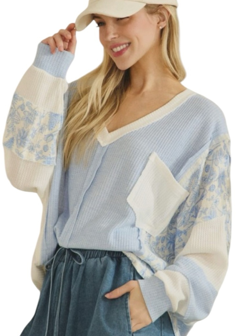 319:  SAGE + FIG NWT TOP BLUE (H4)